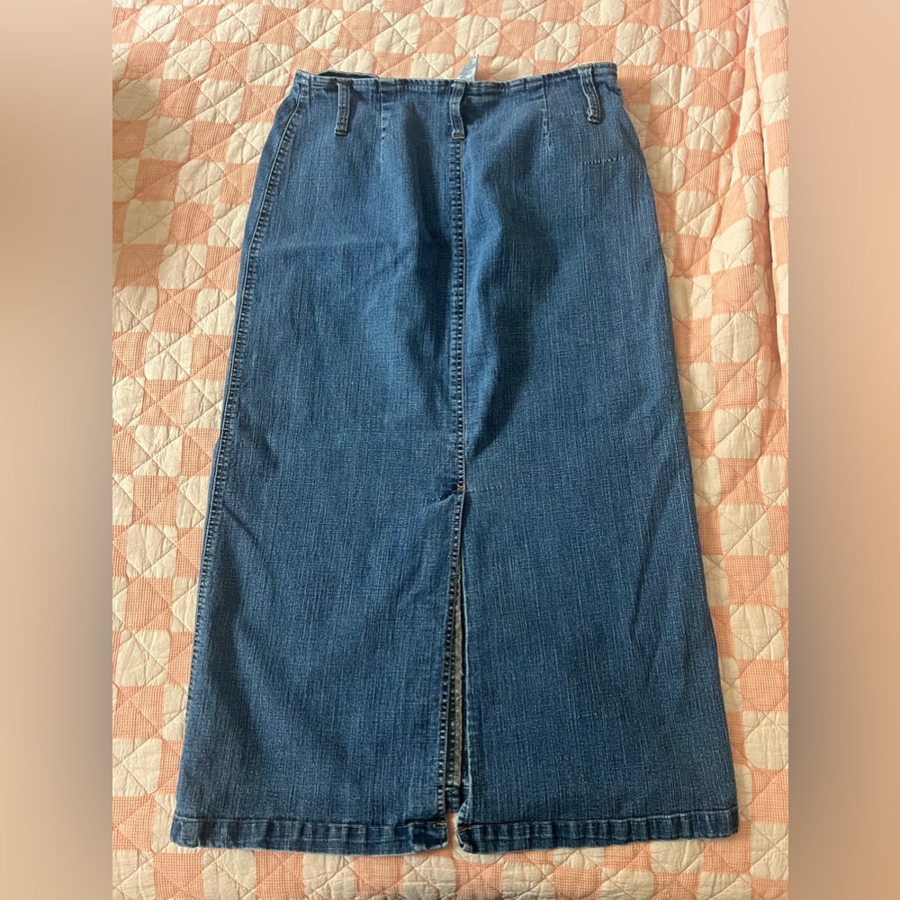Mid length jean skirt